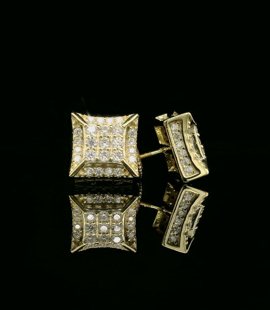 Dazzling Diamond Square Stud Earrings | 10mm | VVS