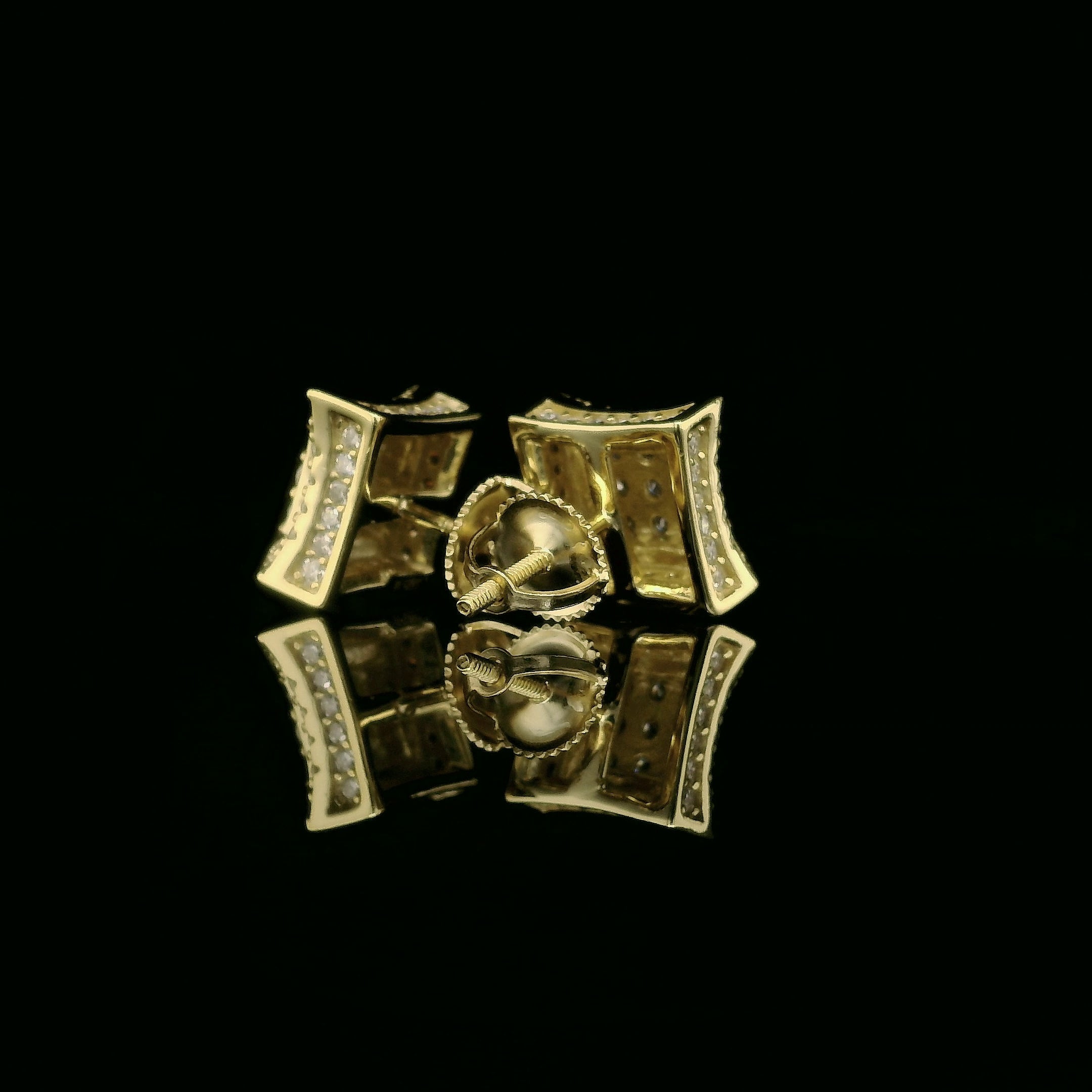 Dazzling Diamond Square Stud Earrings | 10mm | VVS