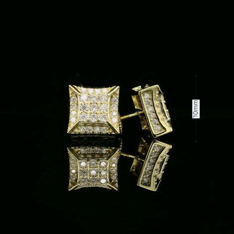 Dazzling Diamond Square Stud Earrings | 10mm | VVS
