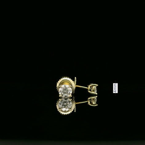 Brilliant Round Diamond Stud Earrings | 0.6ct VVS | 4mm