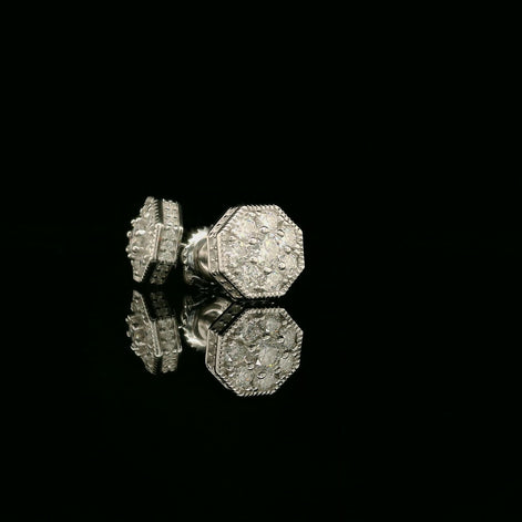 Dazzling Diamond Octagon Stud Earrings | 8mm | VVS