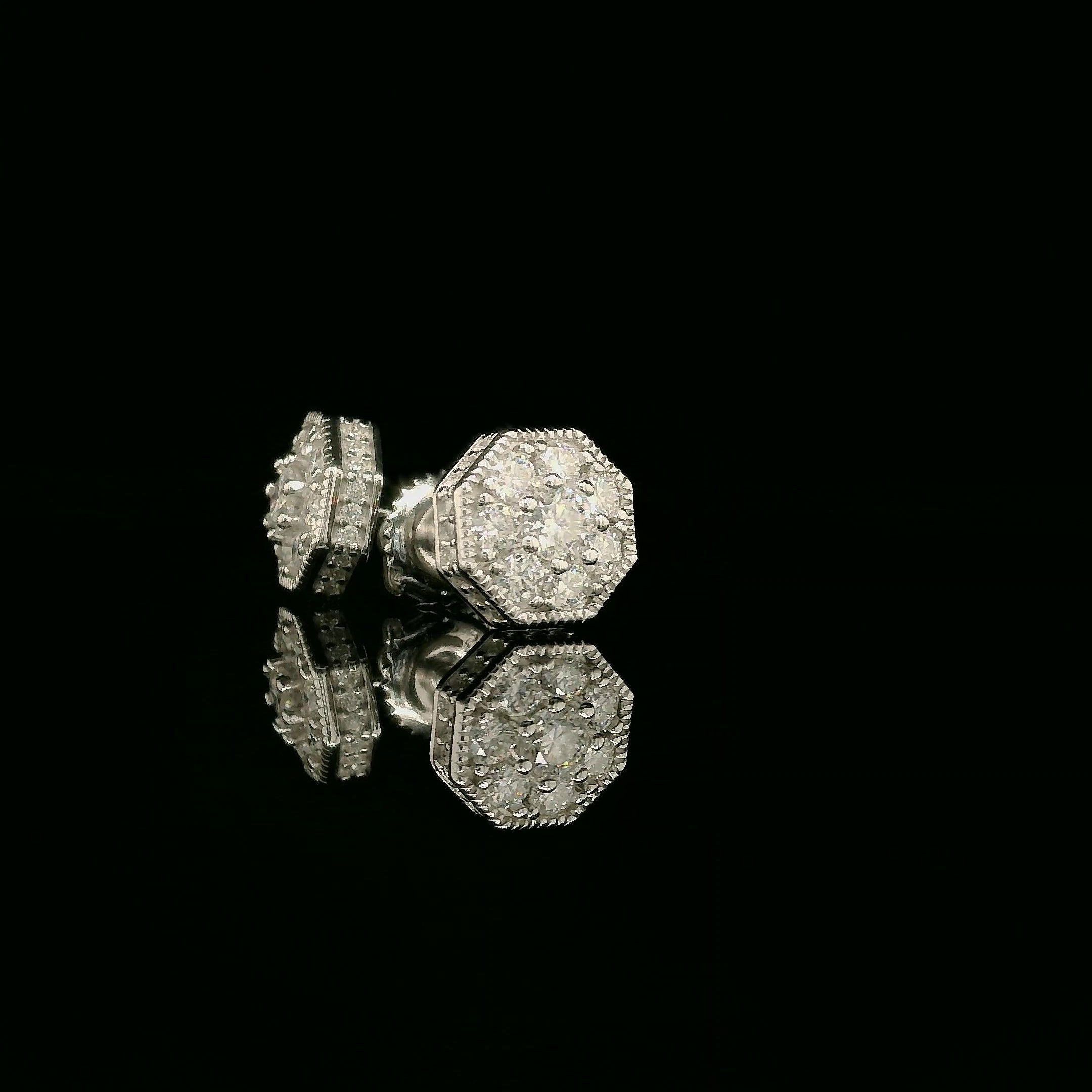 Dazzling Diamond Octagon Stud Earrings | 8mm | VVS