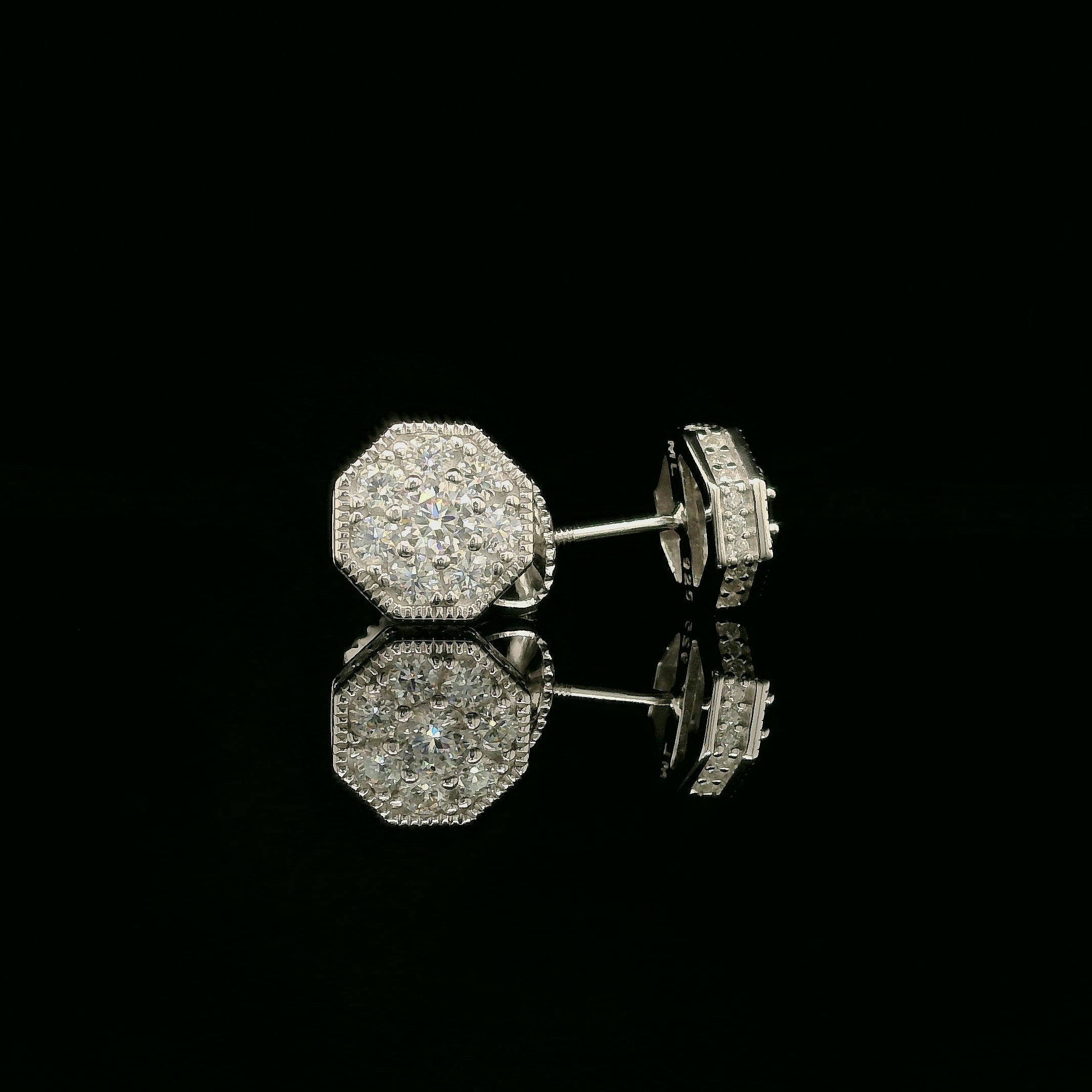 Dazzling Diamond Octagon Stud Earrings | 8mm | VVS