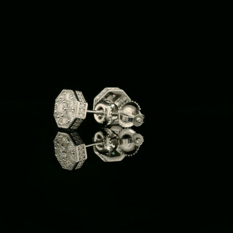 Dazzling Diamond Octagon Stud Earrings | 8mm | VVS