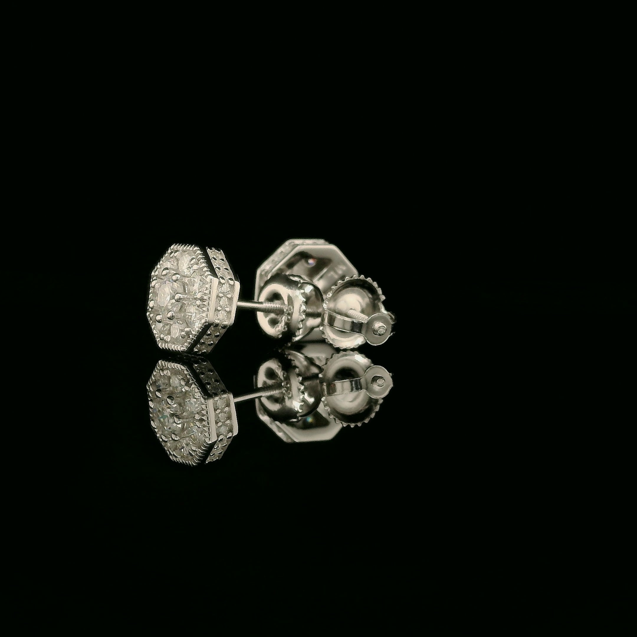 Dazzling Diamond Octagon Stud Earrings | 8mm | VVS