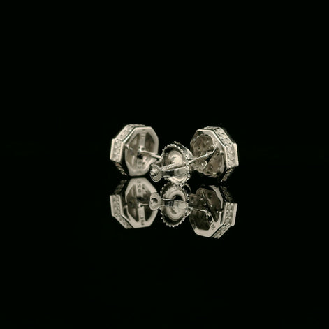 Dazzling Diamond Octagon Stud Earrings | 8mm | VVS