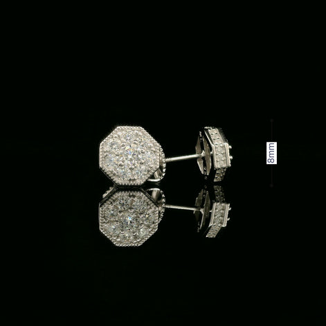 Dazzling Diamond Octagon Stud Earrings | 8mm | VVS