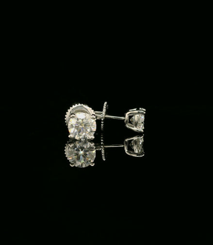 Brilliant Round Diamond Stud Earrings | 1ct VVS | 5mm