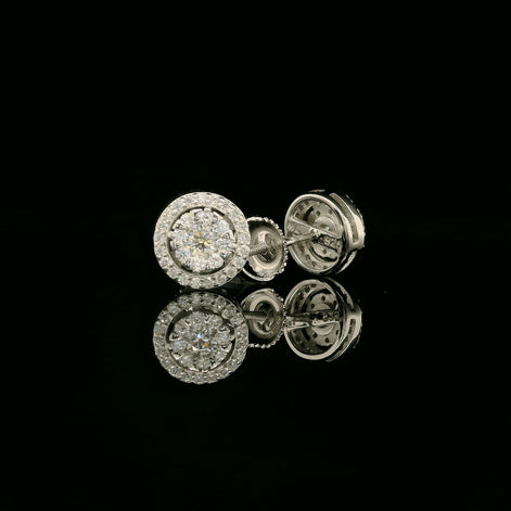 Dazzling Diamond Halo Stud Earrings | 9mm | VVS