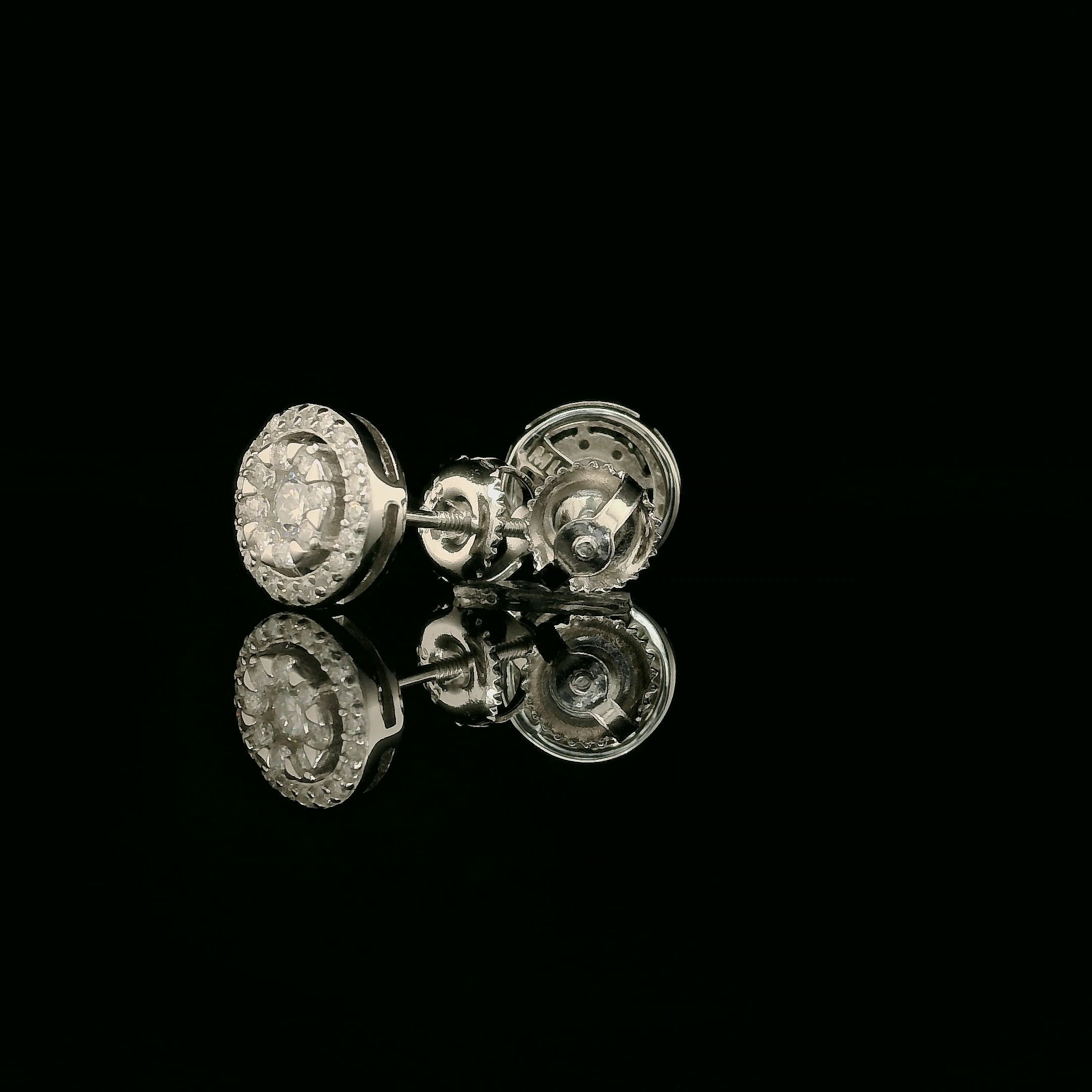 Dazzling Diamond Halo Stud Earrings | 9mm | VVS
