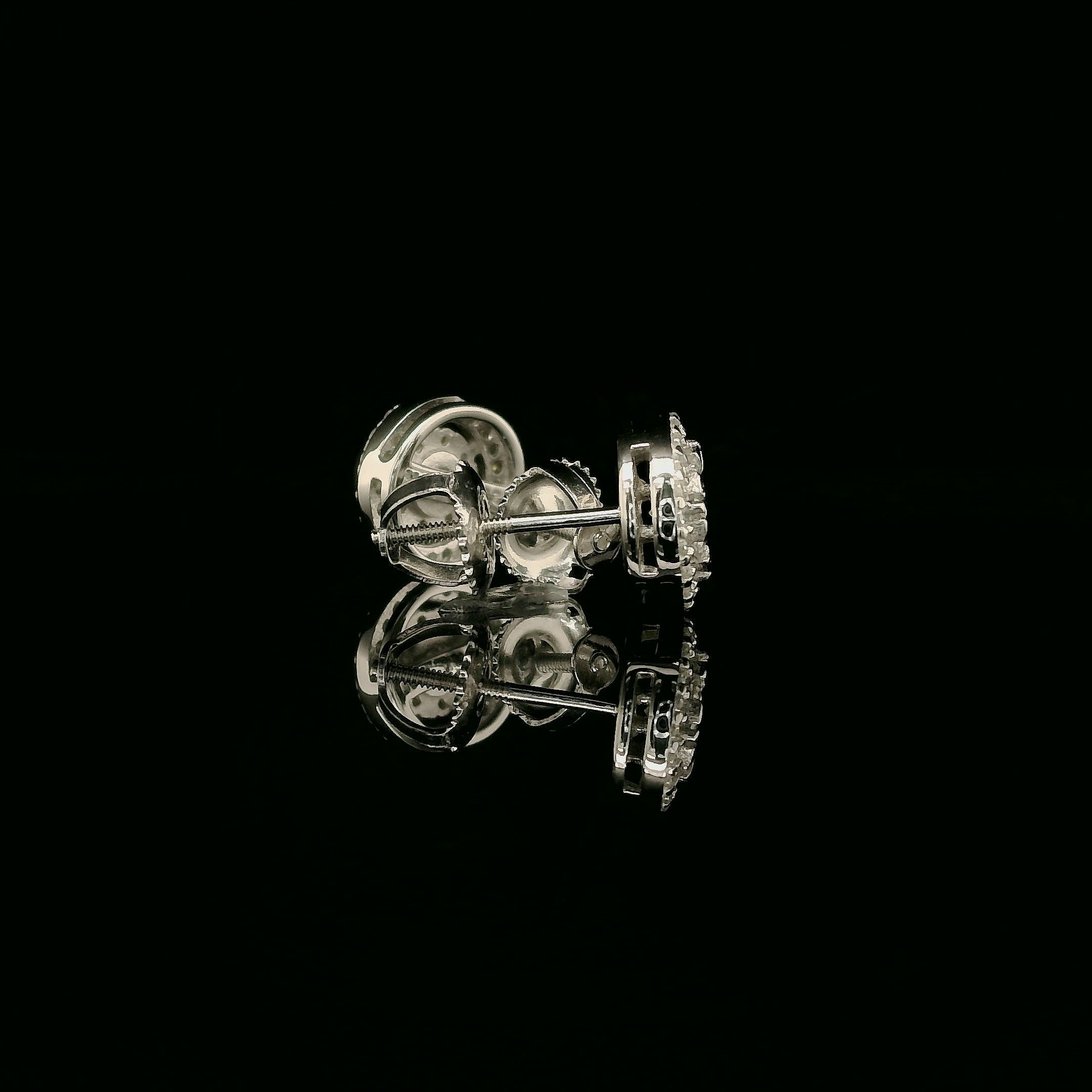 Dazzling Diamond Halo Stud Earrings | 9mm | VVS