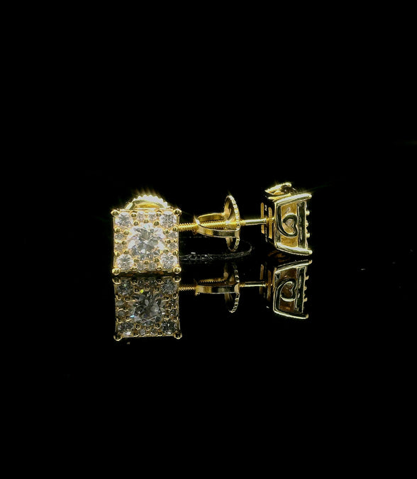 Iced Out Cushion Cut Studs Earrings | 0.86ct | 7mm | VVS