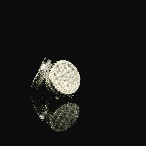 Iced Out Round Pave Stud Earrings | 1.33ct VVS | 12mm