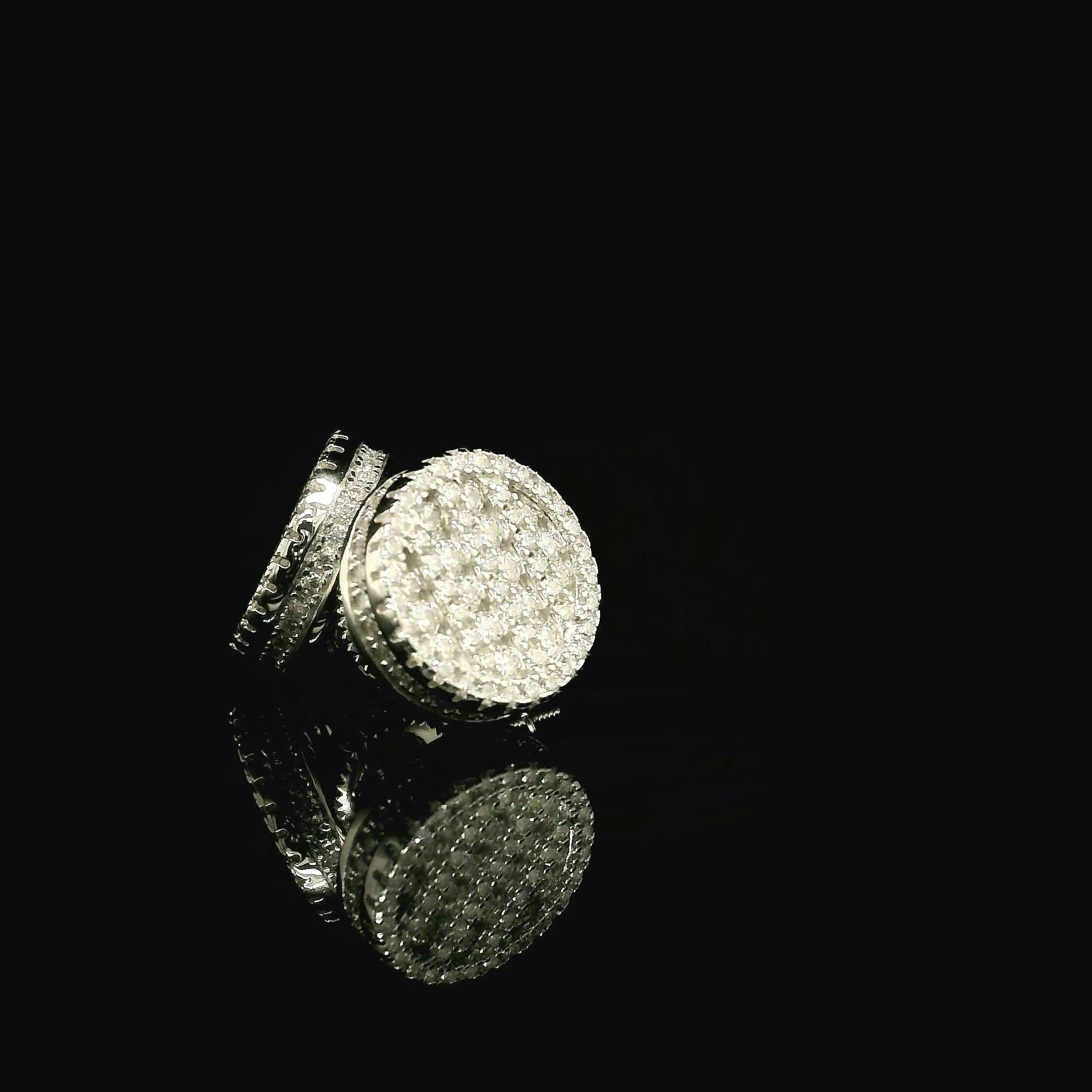 Iced Out Round Pave Stud Earrings | 1.33ct VVS | 12mm