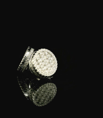 Iced Out Round Pave Stud Earrings | 1.33ct VVS | 12mm