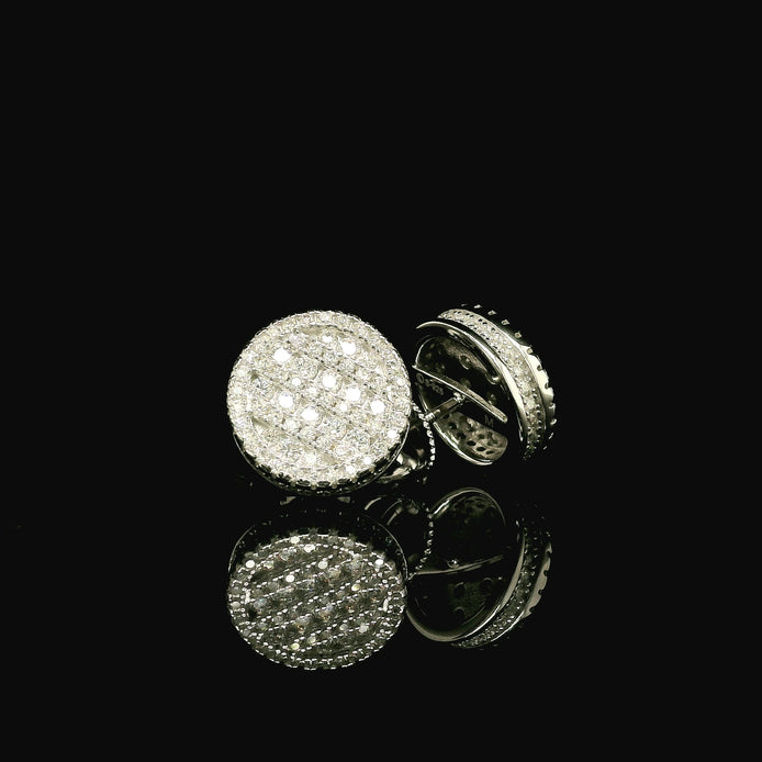 Iced Out Round Pave Stud Earrings | 1.33ct VVS | 12mm