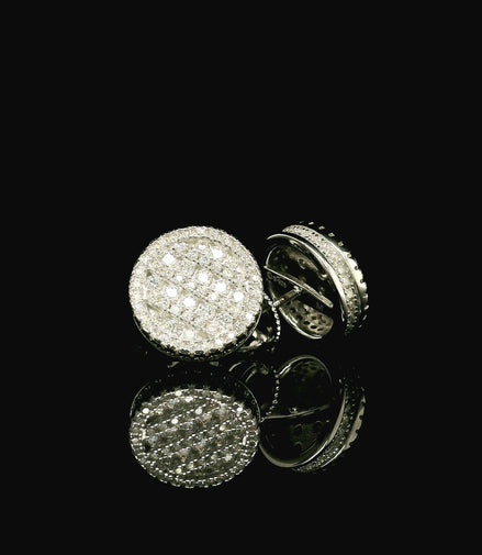 Iced Out Round Pave Stud Earrings | 1.33ct VVS | 12mm