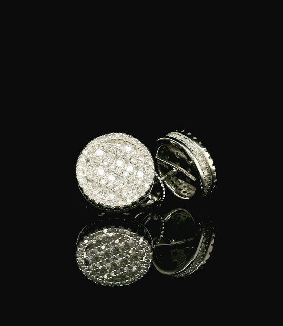 Iced Out Round Pave Stud Earrings | 1.33ct VVS | 12mm
