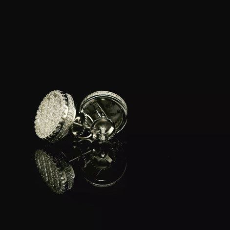 Iced Out Round Pave Stud Earrings | 1.33ct VVS | 12mm