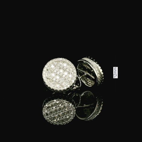 Iced Out Round Pave Stud Earrings | 1.33ct VVS | 12mm