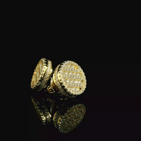 Iced Out Round Pave Stud Earrings | 1.33ct VVS | 12mm