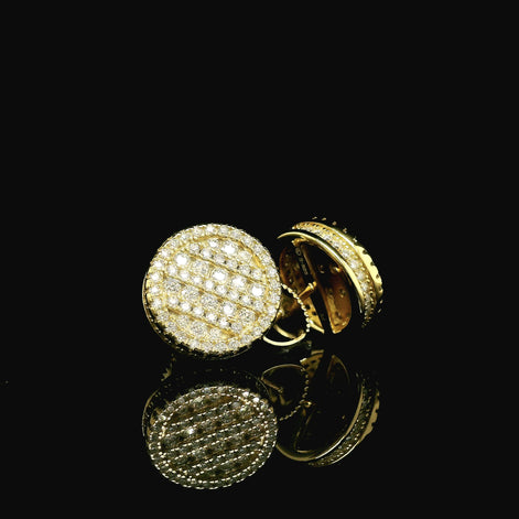 Iced Out Round Pave Stud Earrings | 1.33ct VVS | 12mm