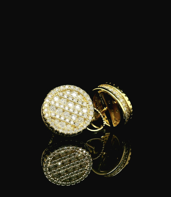 Iced Out Round Pave Stud Earrings | 1.33ct VVS | 12mm