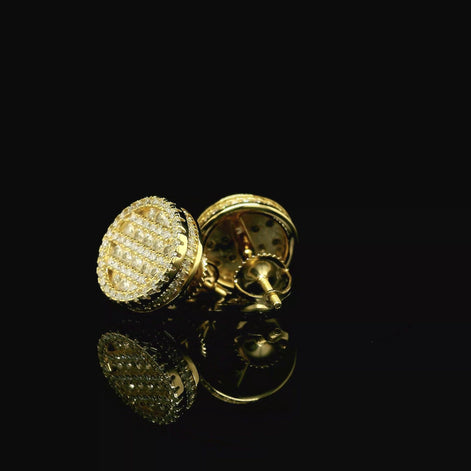 Iced Out Round Pave Stud Earrings | 1.33ct VVS | 12mm