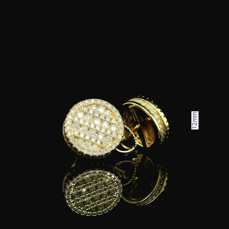 Iced Out Round Pave Stud Earrings | 1.33ct VVS | 12mm