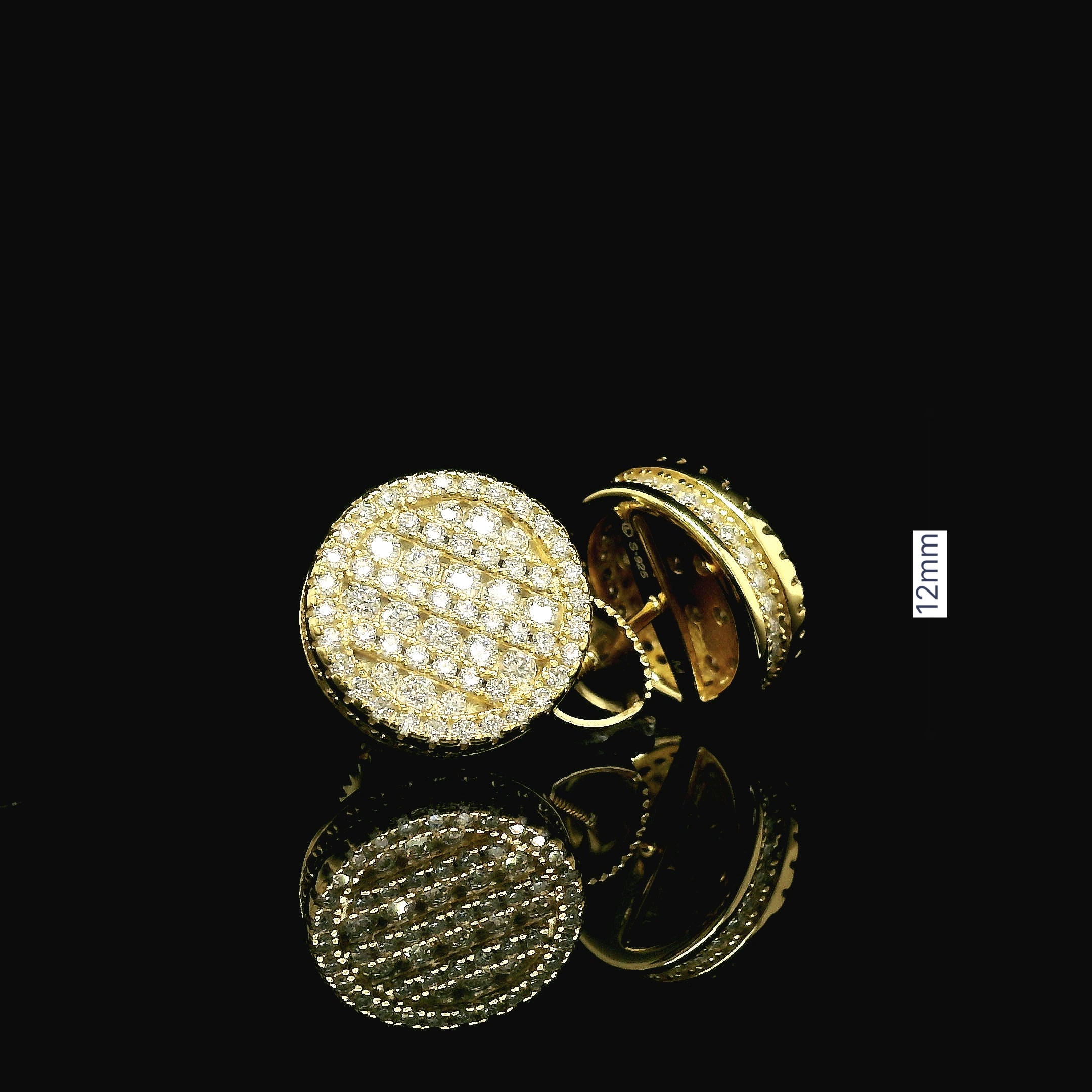 Iced Out Round Pave Stud Earrings | 1.33ct VVS | 12mm
