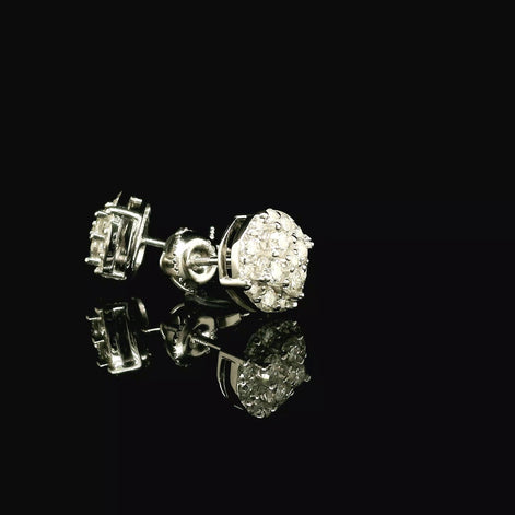 Dazzling Round Diamond Pave Stud Earrings | 9mm | VVS