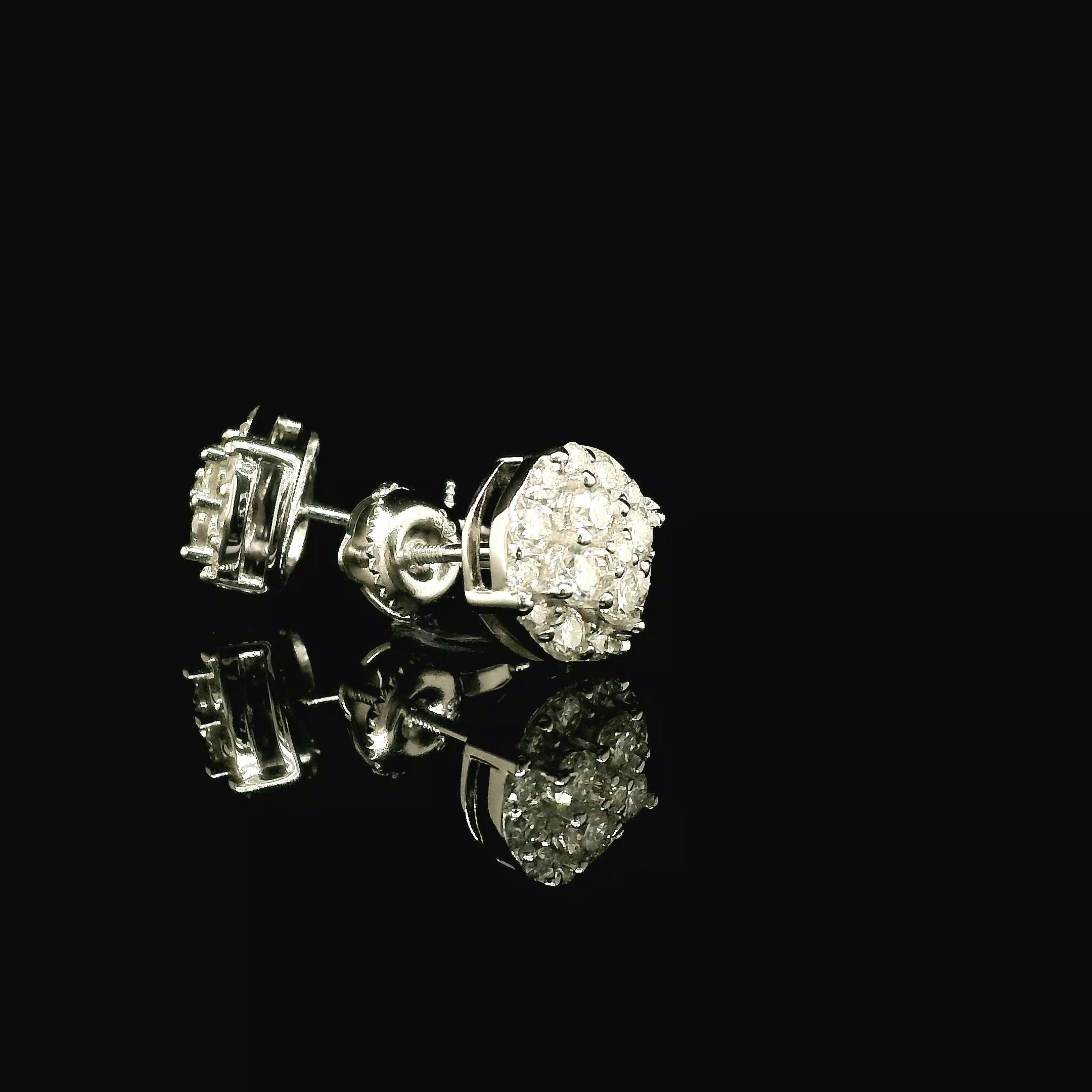 Dazzling Round Diamond Pave Stud Earrings | 9mm | VVS