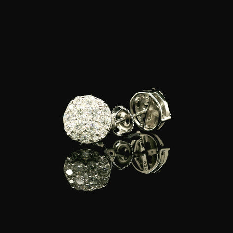 Dazzling Round Diamond Pave Stud Earrings | 9mm | VVS