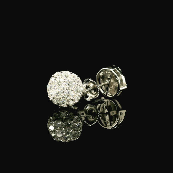 Dazzling Round Diamond Pave Stud Earrings | 9mm | VVS