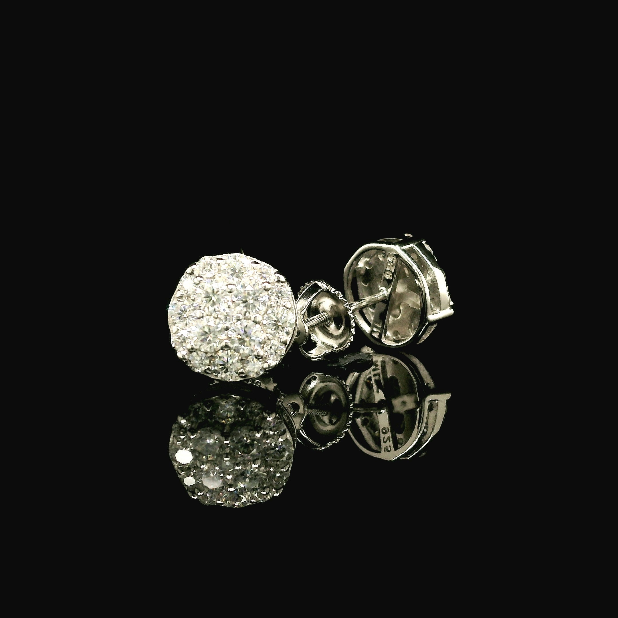 Dazzling Round Diamond Pave Stud Earrings | 9mm | VVS