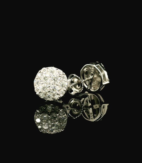 Dazzling Round Diamond Pave Stud Earrings | 9mm | VVS