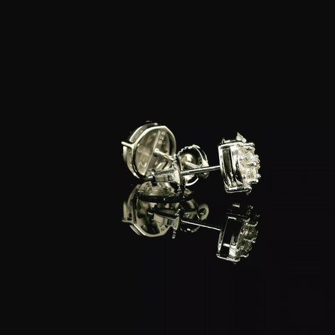 Dazzling Round Diamond Pave Stud Earrings | 9mm | VVS