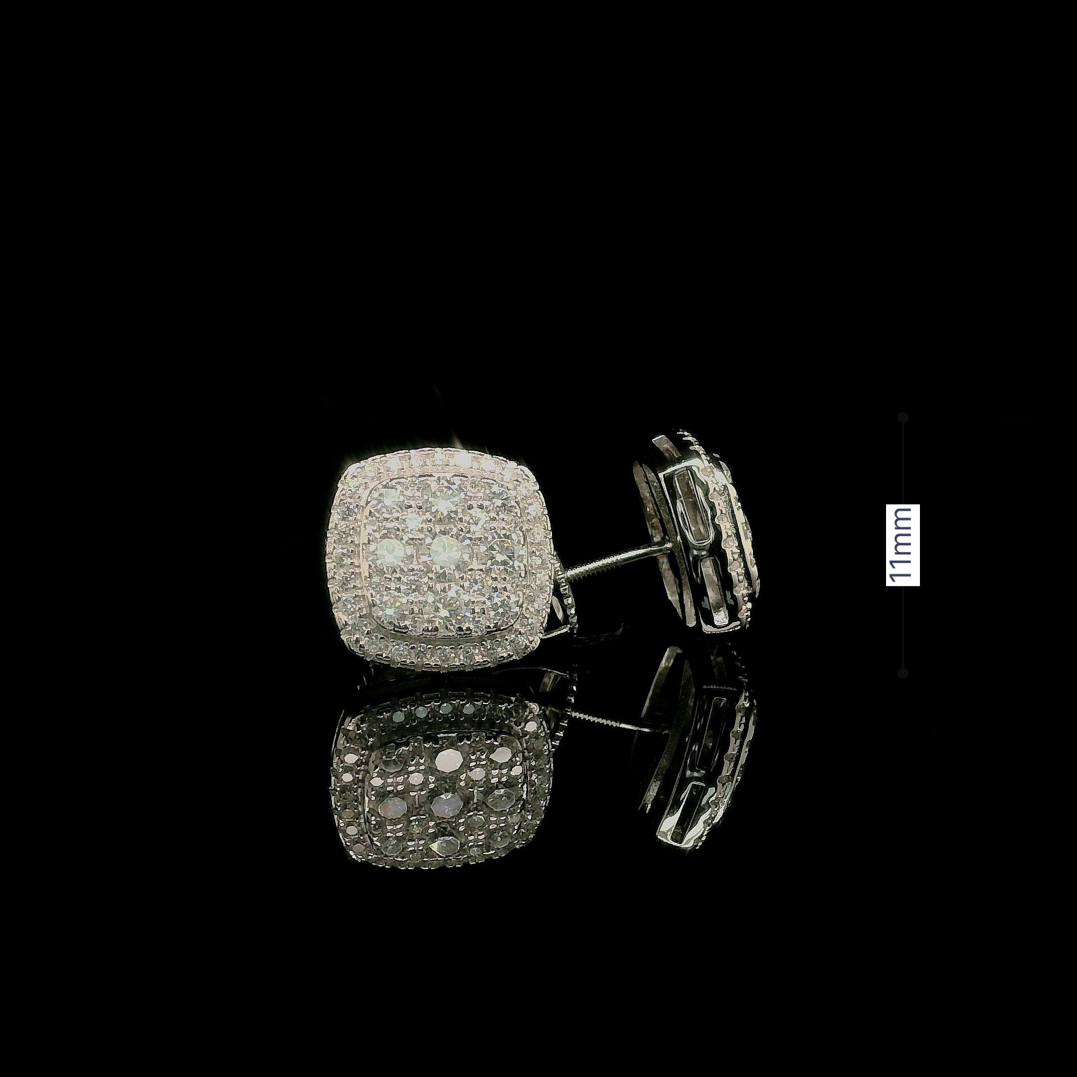 Micro Pave Square Earrings | 1.22ct | 11mm | VVS