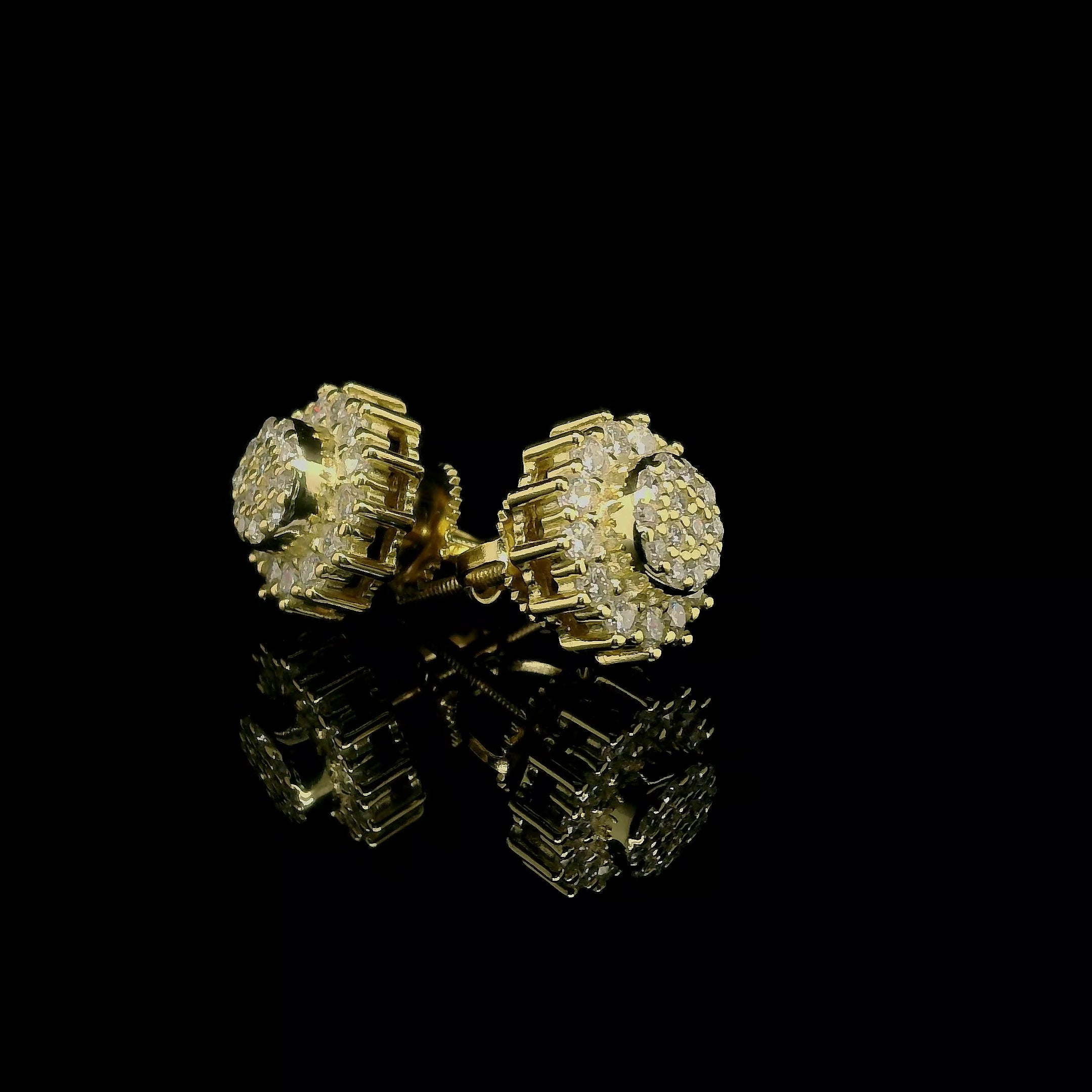 Men's Iced Out Round Moissanite Cluster Stud Earrings | 0.77ct | 10mm | VVS