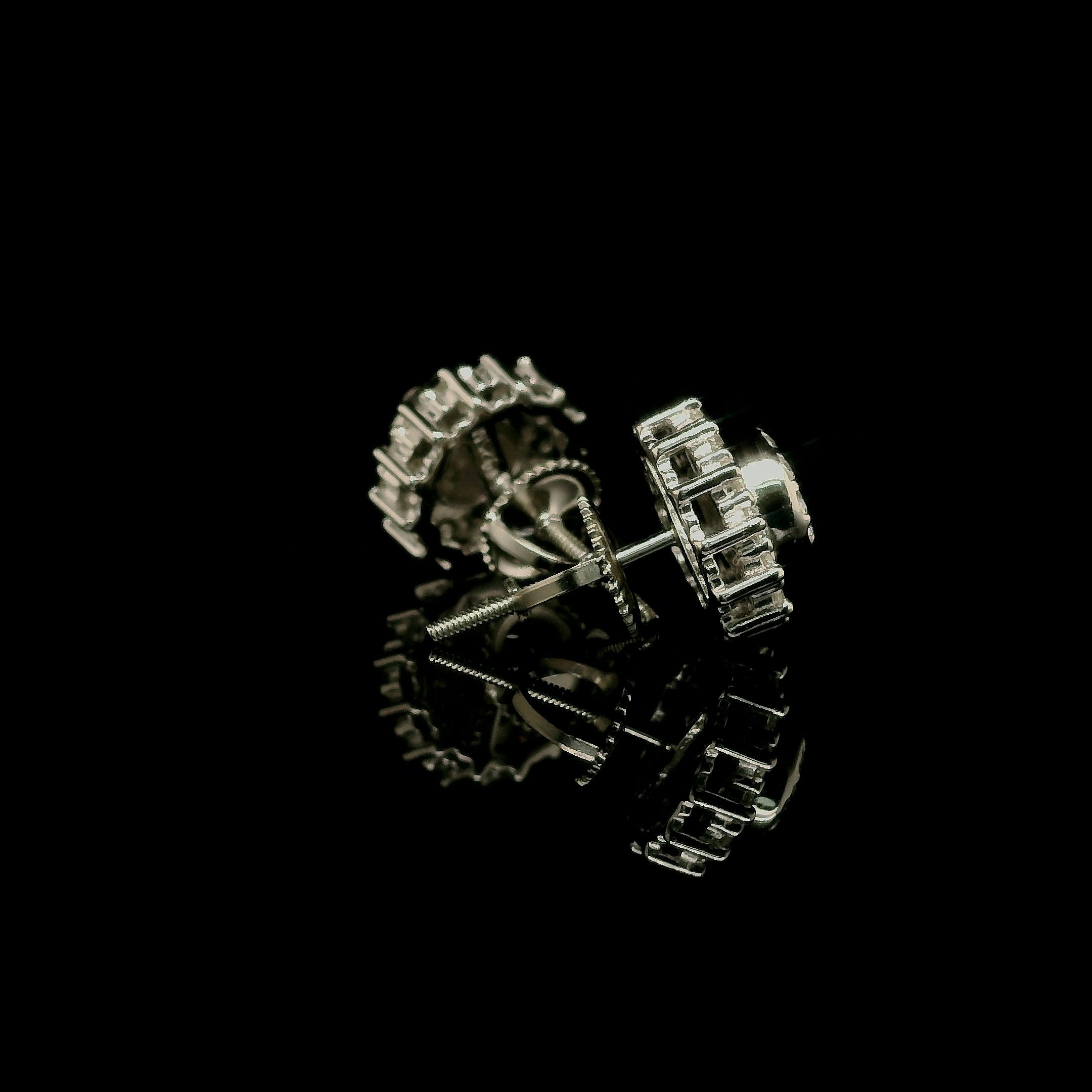 Men's Iced Out Round Moissanite Cluster Stud Earrings | 0.77ct | 10mm | VVS