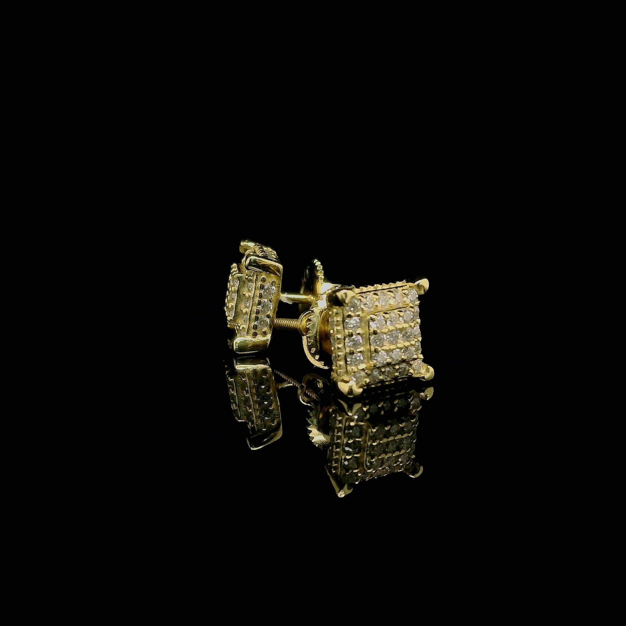 Men's Iced Out Square Cubic Zirconia Stud Earrings | 0.45ct | 7mm | VVS