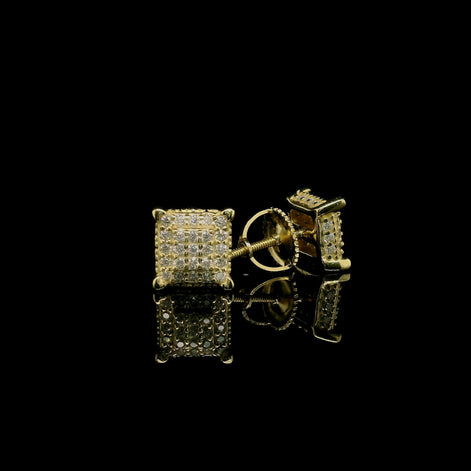 Men's Iced Out Square Cubic Zirconia Stud Earrings | 0.45ct | 7mm | VVS