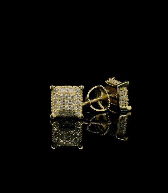 Men's Iced Out Square Cubic Zirconia Stud Earrings | 0.45ct | 7mm | VVS