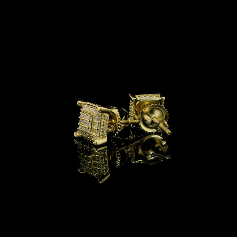 Men's Iced Out Square Cubic Zirconia Stud Earrings | 0.45ct | 7mm | VVS