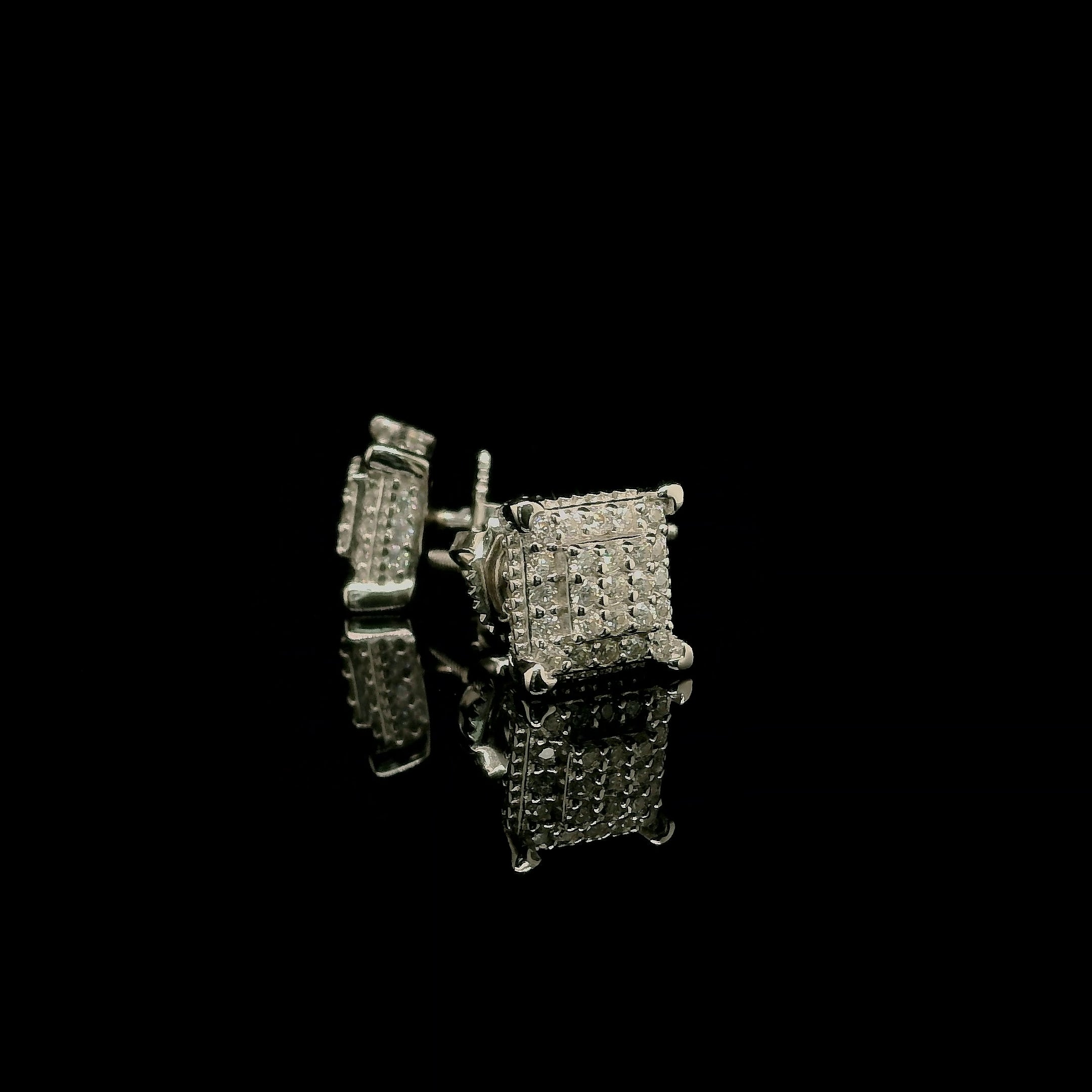 Men's Iced Out Square Cubic Zirconia Stud Earrings | 0.45ct | 7mm | VVS