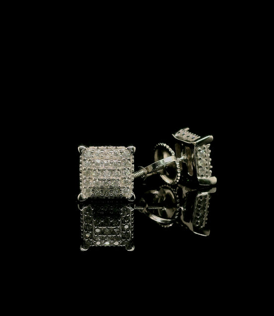 Men's Iced Out Square Cubic Zirconia Stud Earrings | 0.45ct | 7mm | VVS