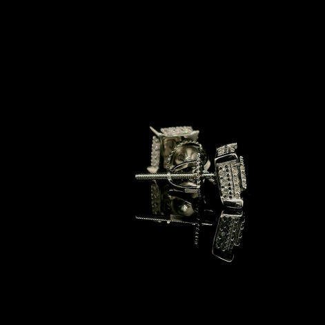 Men's Iced Out Square Cubic Zirconia Stud Earrings | 0.45ct | 7mm | VVS