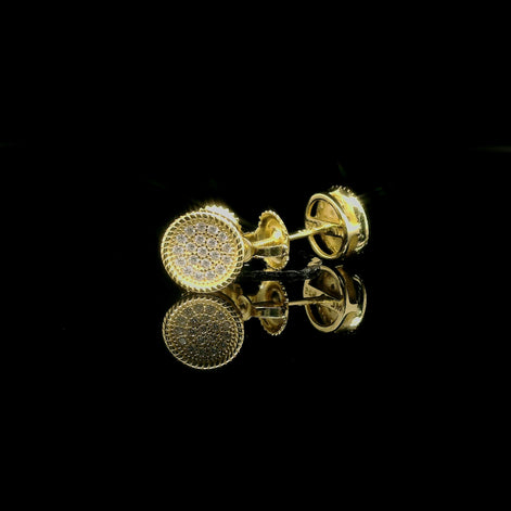 Iced Out Micro Pave Round Stud Earrings | 8mm | VVS