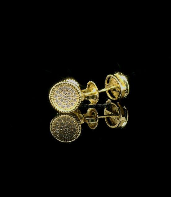 Iced Out Micro Pave Round Stud Earrings | 8mm | VVS