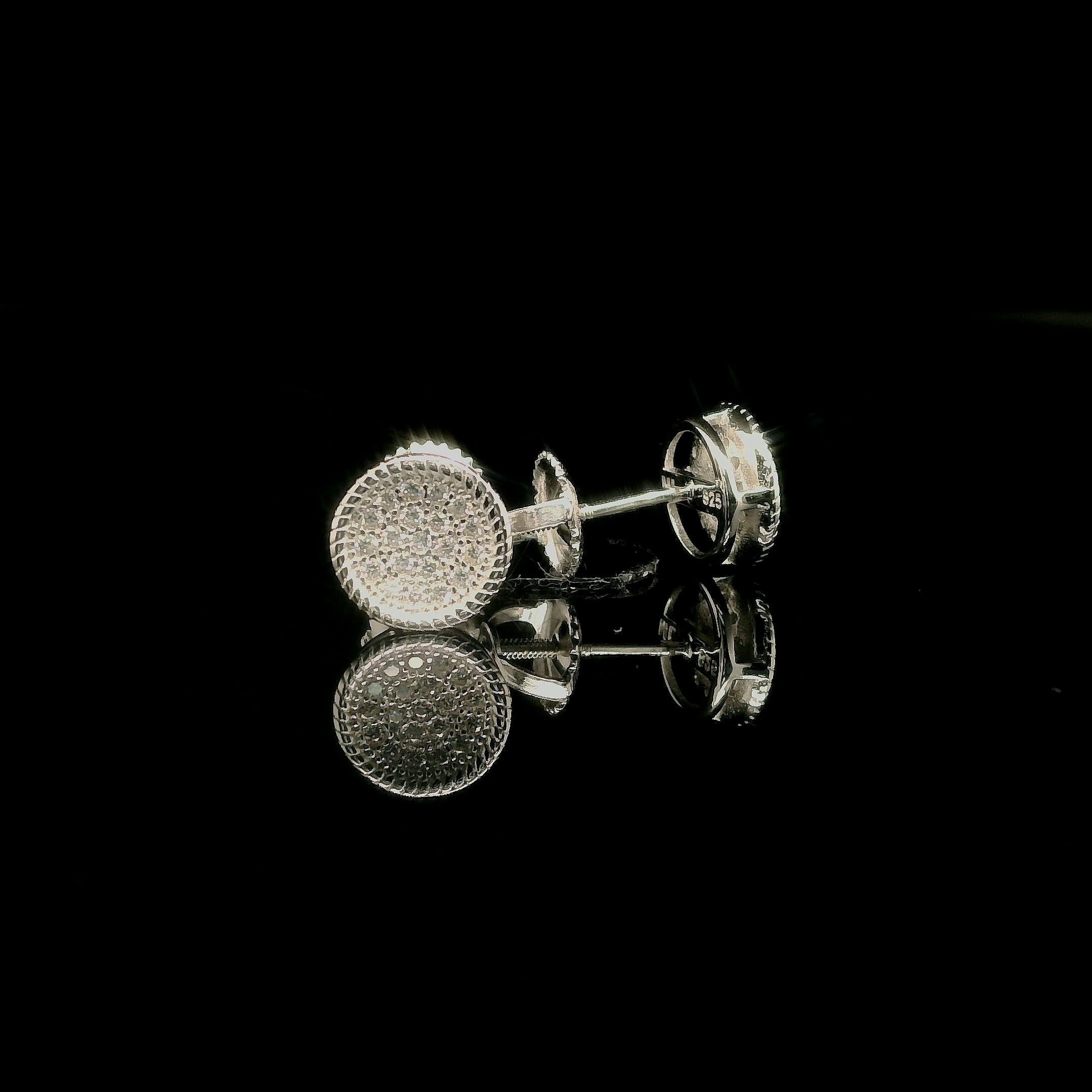 Iced Out Micro Pave Round Stud Earrings | 8mm | VVS